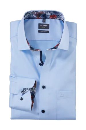 Luxor Modern Fit Plain Extra Long Sleeve Shirt - Light Blue