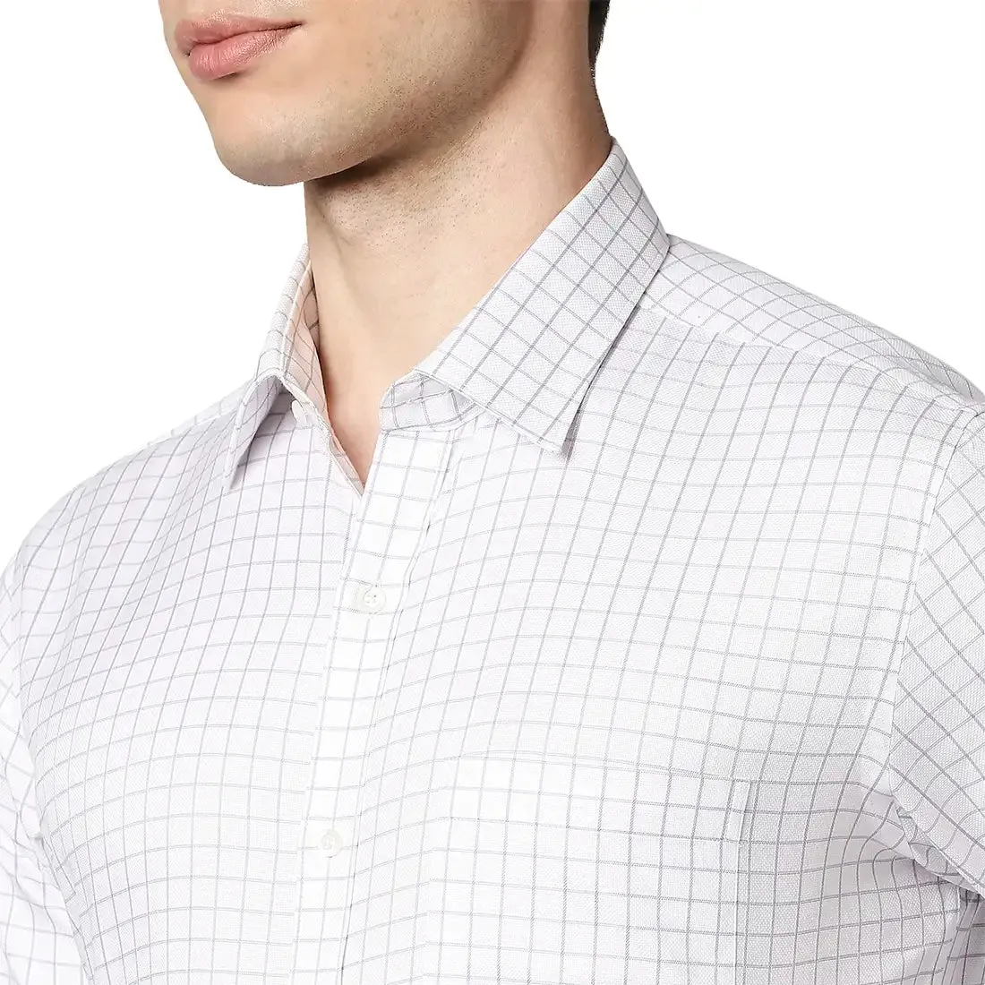 Men Violet Contemporary Fit Checks Cotton Full Sleeve Shirts