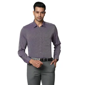 Men Violet Contemporary Fit Structure Cotton Full Sleeve Shirts