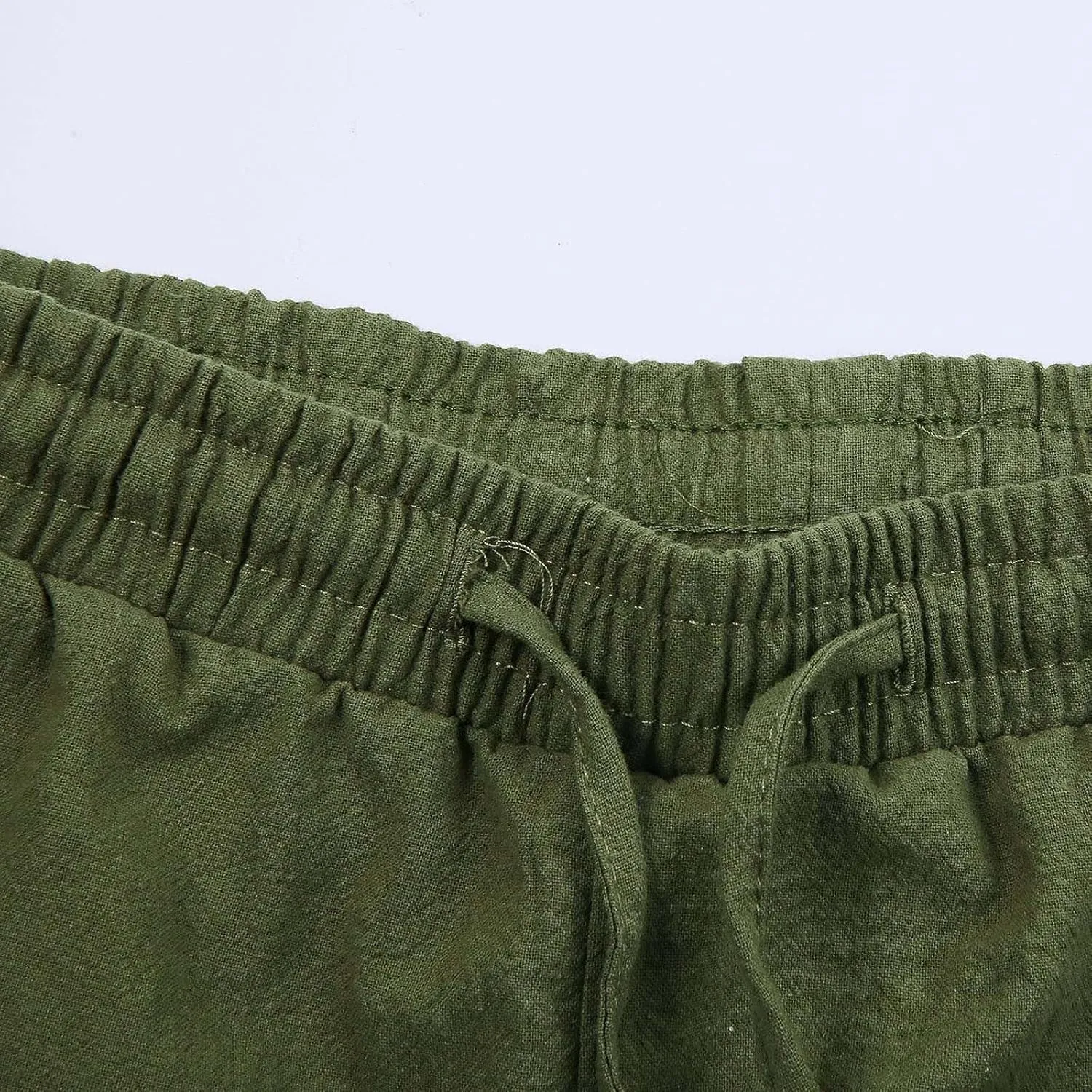 Mens Drawstring Waist Linen Banded Pants Gothic Pants MedievalPirate Trousers 2025