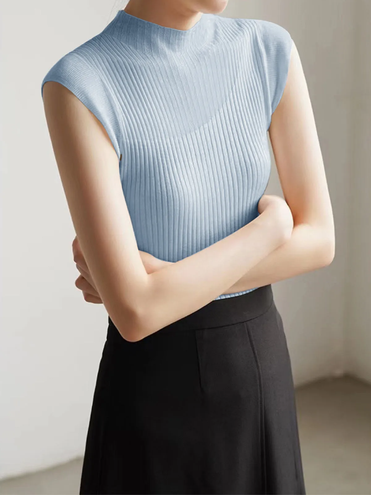 Mesh Patchwork Graceful Sleeveless Top