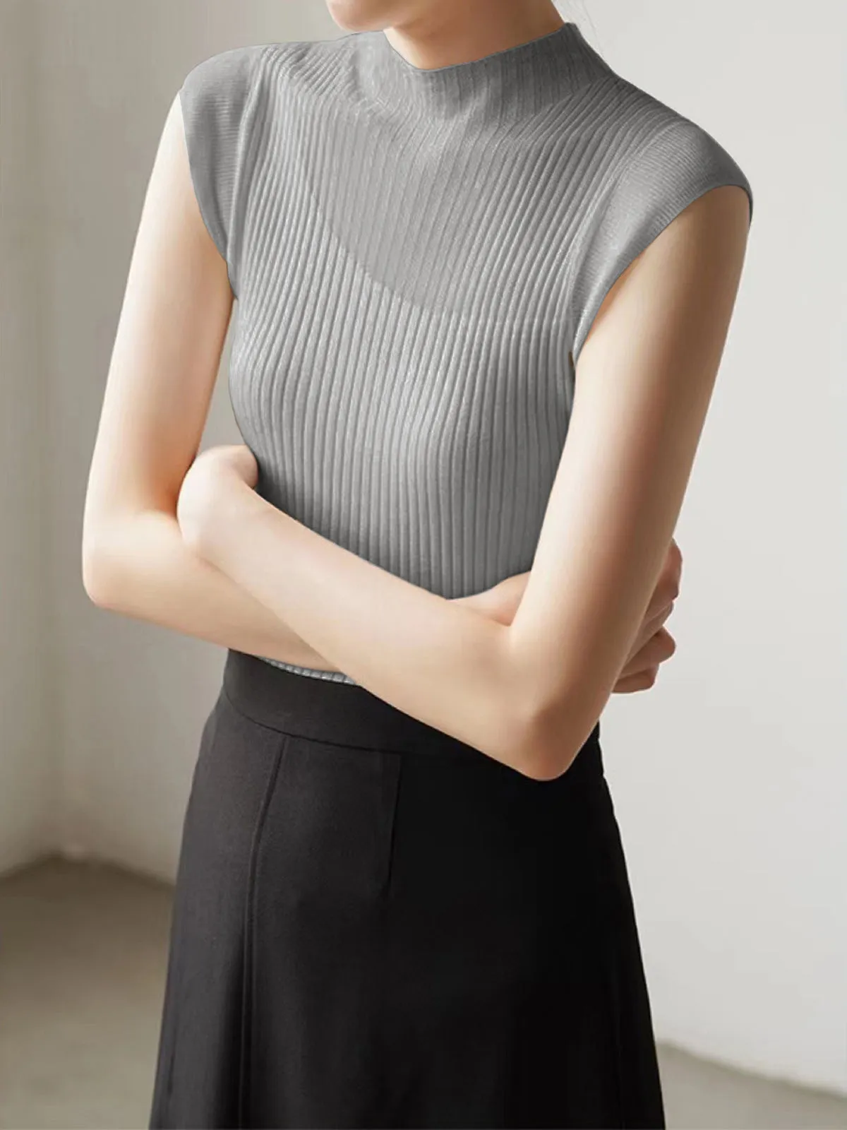 Mesh Patchwork Graceful Sleeveless Top