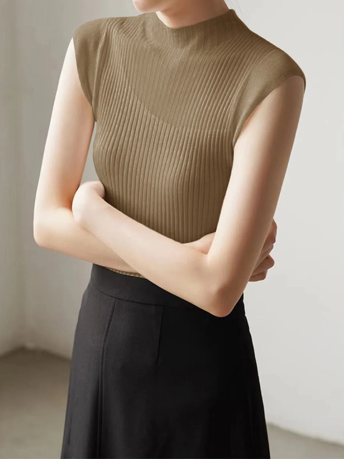 Mesh Patchwork Graceful Sleeveless Top