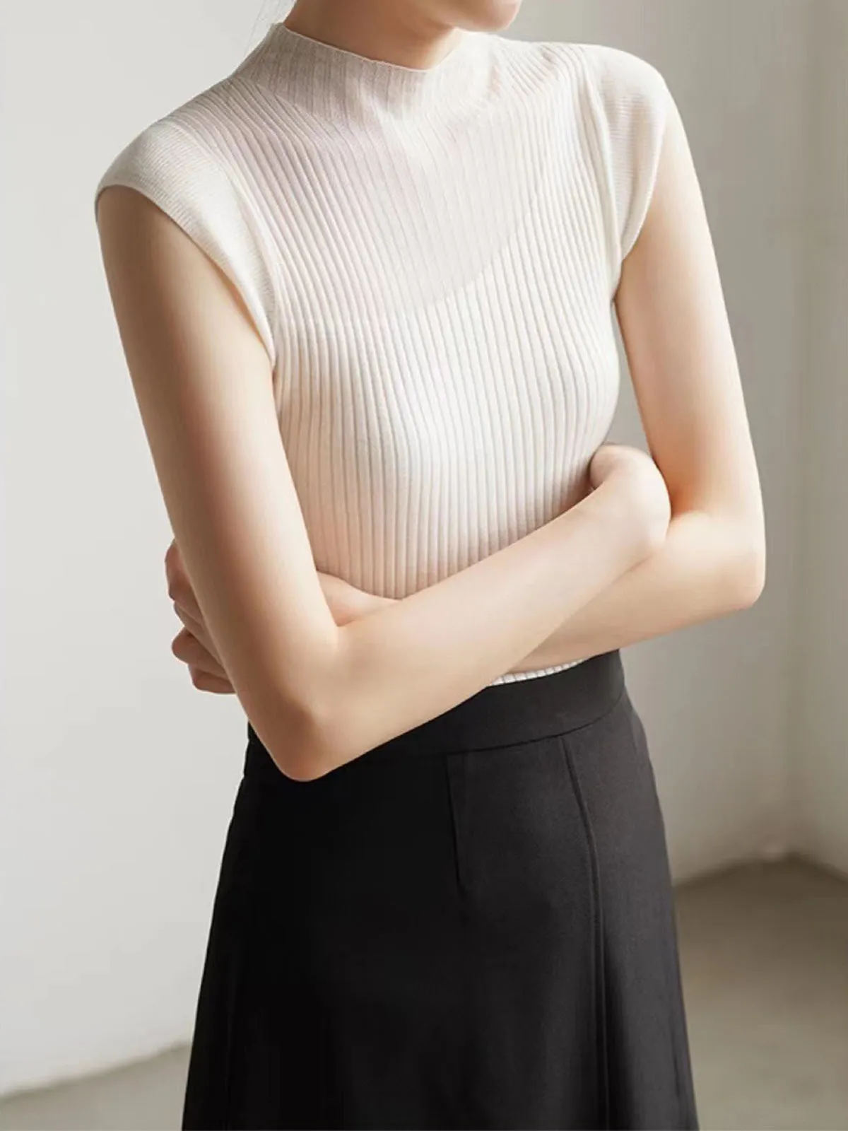 Mesh Patchwork Graceful Sleeveless Top