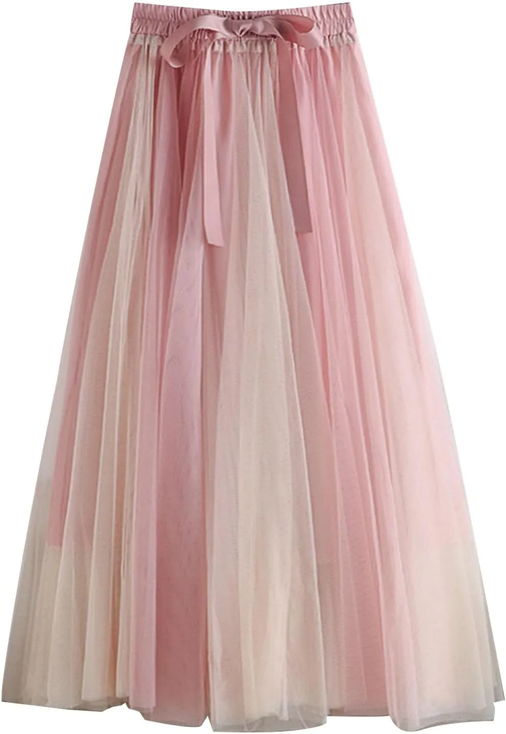 Mesh Tulle Skirts for Women 2025 Fashion Elegant Pleated Flowy Layered Skirt Casual Formal Prom Party Evening Skirts