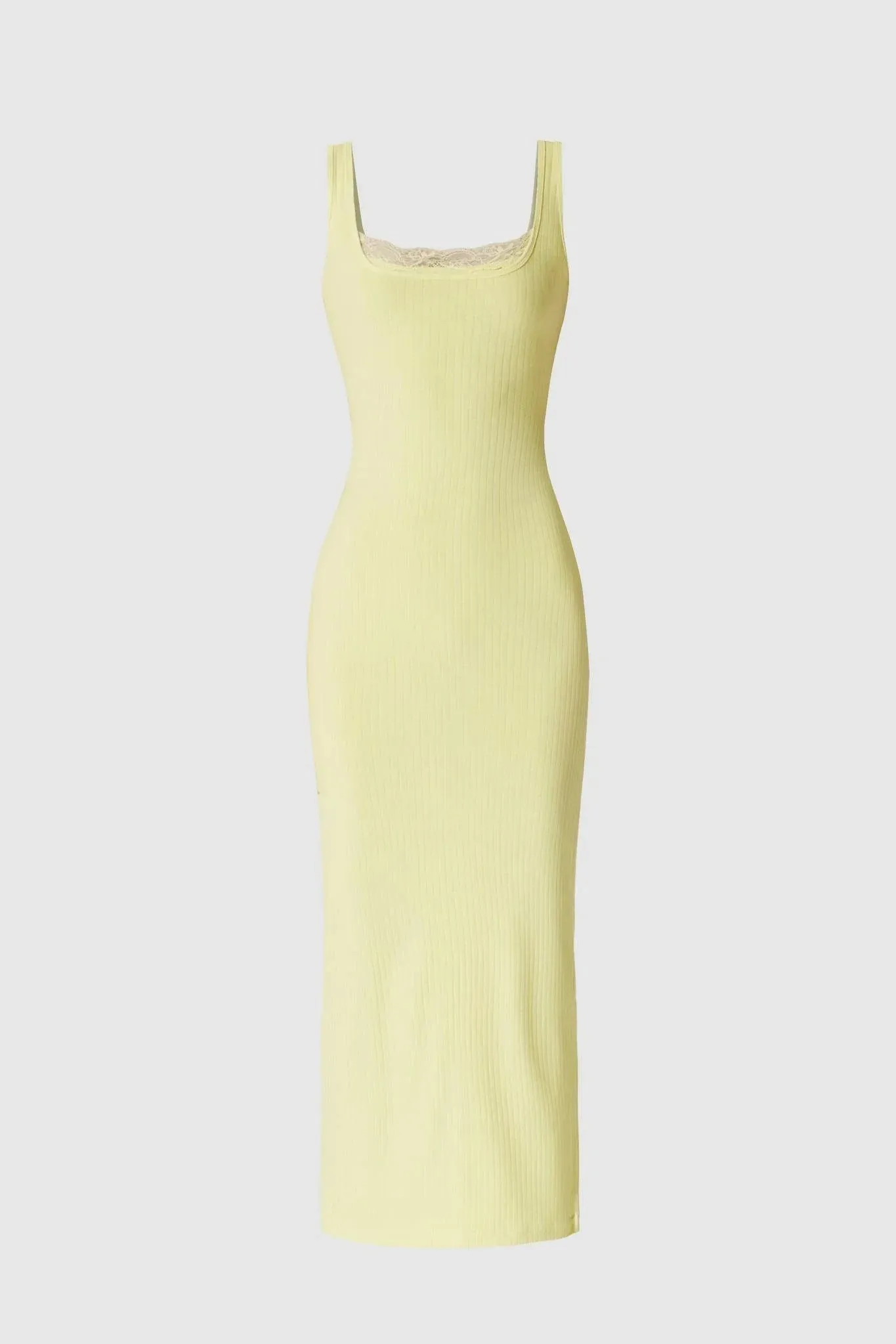 Mina Ribbed Dress - Lemon