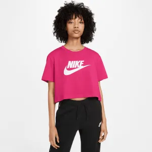 Nike - Women - Essential Crop Icon Logo Tee - Fireberry/White