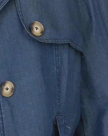 Odette Tencel Denim Trench Coat | Dark Wash