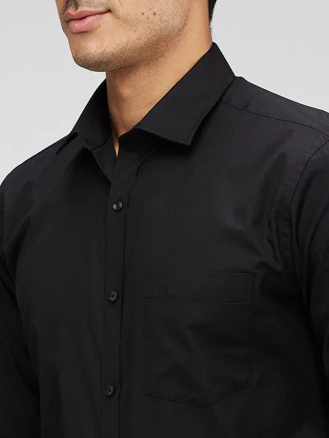 Park Avenue Men Black Slim Fit Cotton Blend Formal Shirts