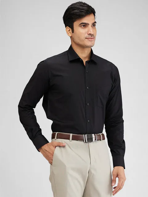 Park Avenue Men Black Slim Fit Cotton Blend Formal Shirts