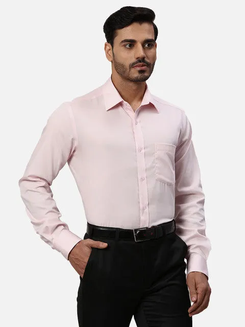Park Avenue Men Pink Solid Regular Fit Cotton Formal Shirts