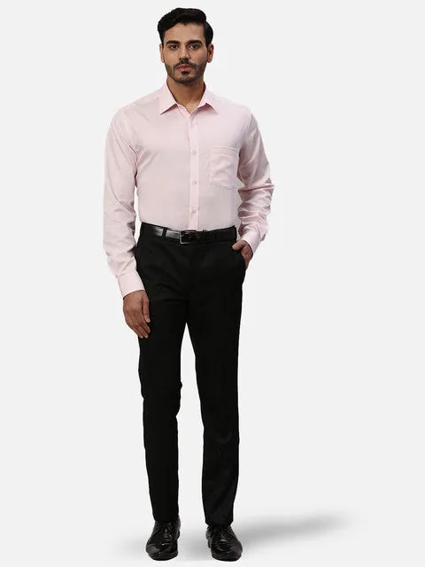 Park Avenue Men Pink Solid Regular Fit Cotton Formal Shirts