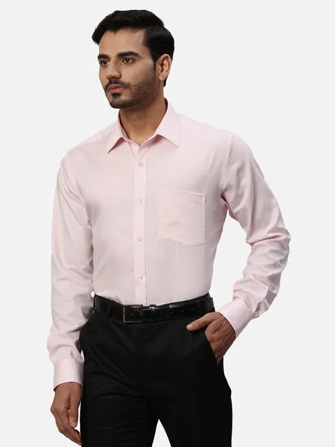 Park Avenue Men Pink Solid Regular Fit Cotton Formal Shirts