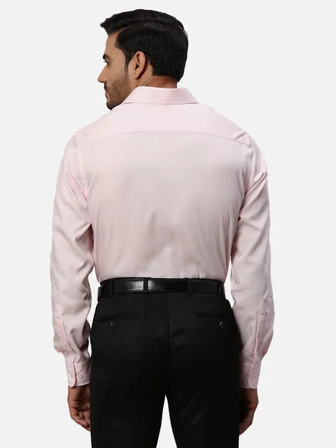 Park Avenue Men Pink Solid Regular Fit Cotton Formal Shirts