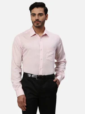 Park Avenue Men Pink Solid Regular Fit Cotton Formal Shirts