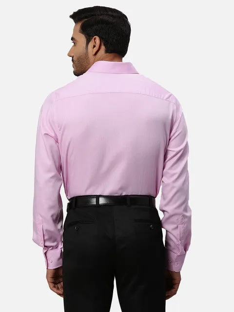 Park Avenue Men Pink Structured Regular Fit Cotton Formal Shirts