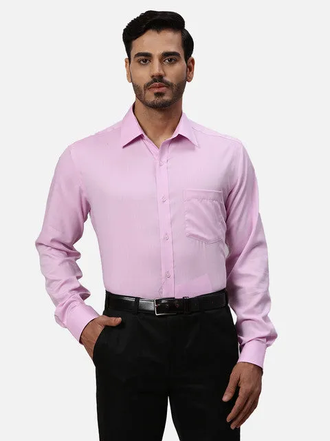 Park Avenue Men Pink Structured Regular Fit Cotton Formal Shirts