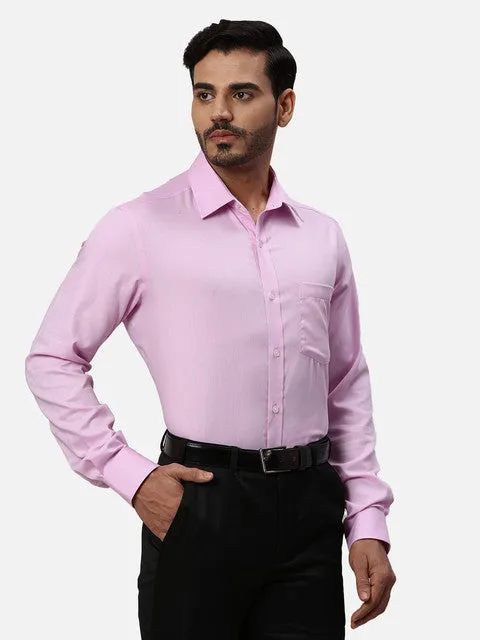 Park Avenue Men Pink Structured Regular Fit Cotton Formal Shirts