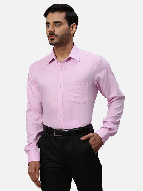 Park Avenue Men Pink Structured Regular Fit Cotton Formal Shirts