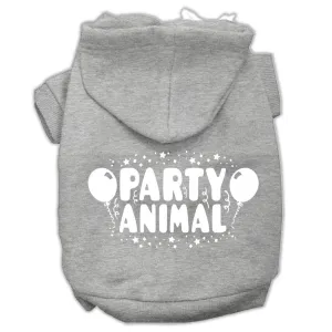 Party Animal Screen Print Pet Hoodies Grey Size Xxl (18)