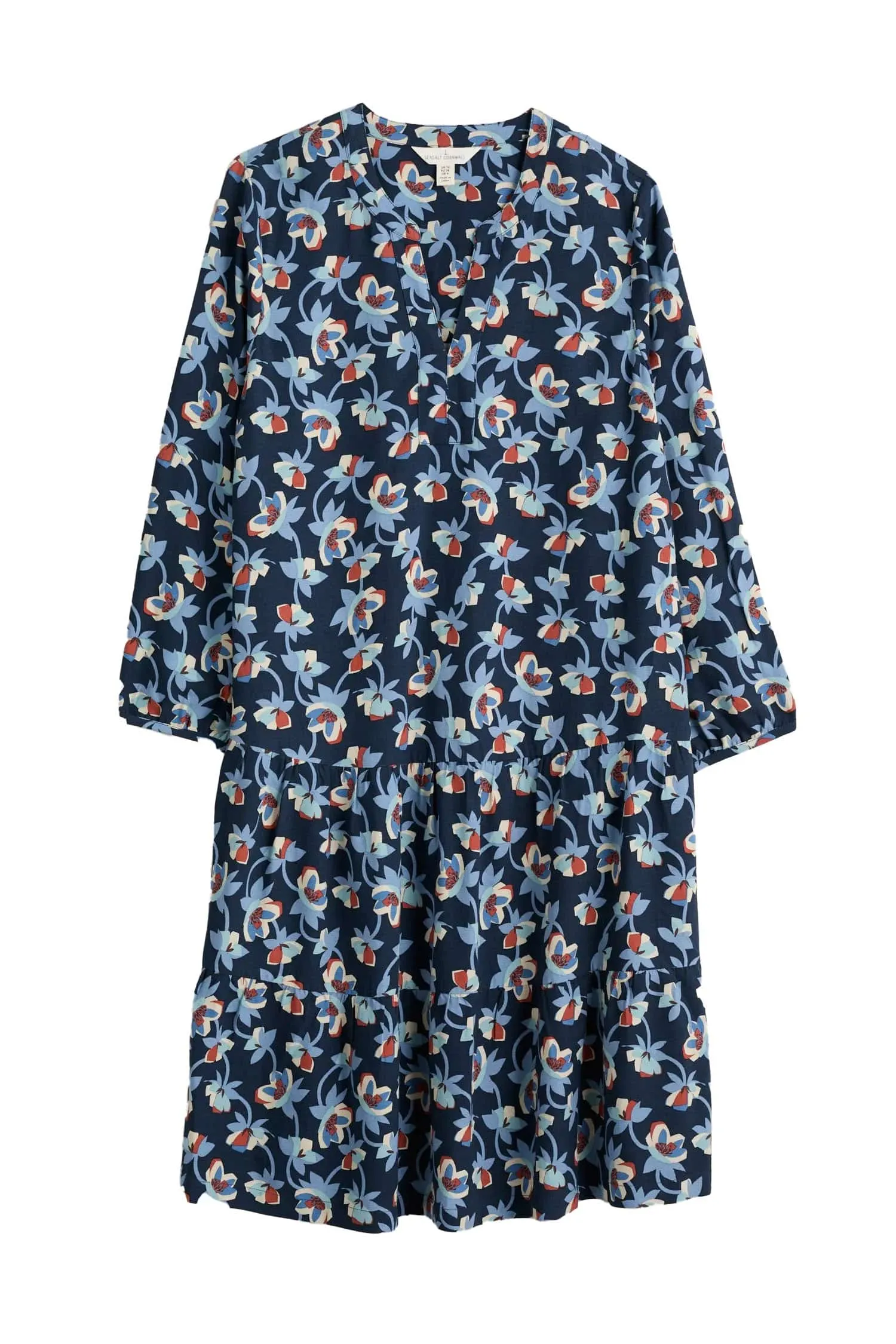 Proctor Tiered Dress - Hellebore Collage Maritime