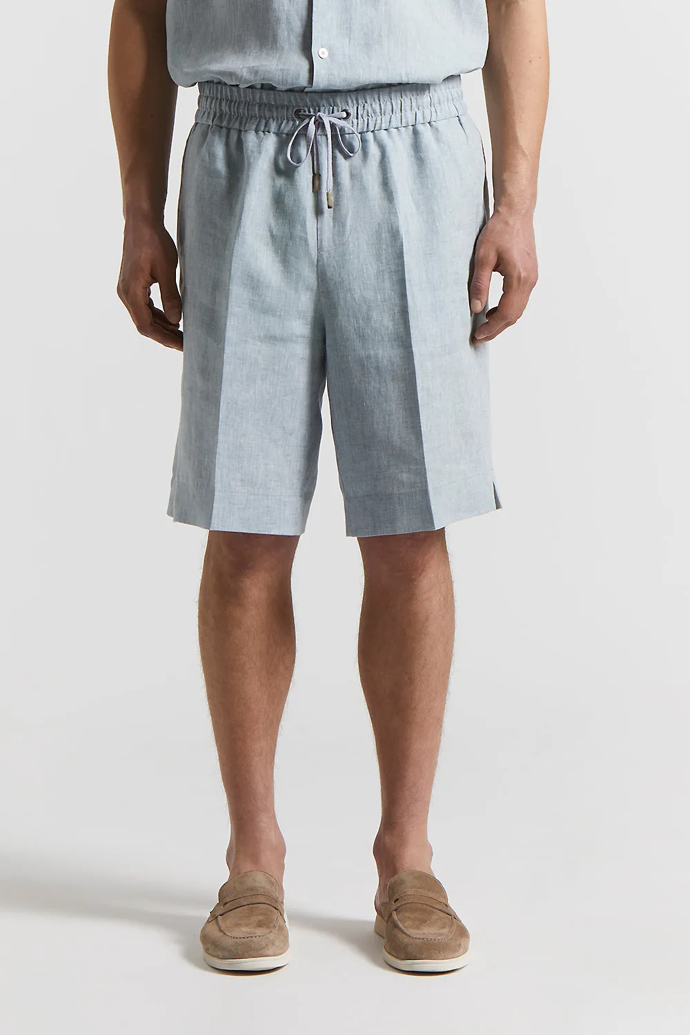 Pure linen Bermuda shorts
