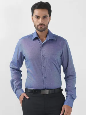 Raymond Men Blue Solid Slim Fit Cotton Formal Shirts