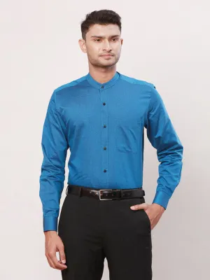 Raymond Men Blue Stripe Contemporary Fit Cotton Formal Shirts