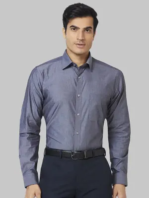Raymond Men Grey Slim Fit Solid Cotton Shirts