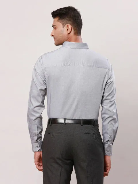 Raymond Men Grey Solid Contemporary Fit Cotton Formal Shirts