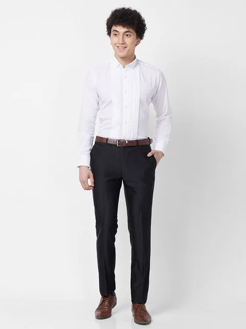 Raymond Men White Stripe Contemporary Fit Cotton Formal Shirt