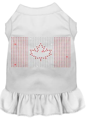 Rhinestone Canadian Flag Dress White Lg