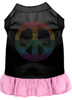 Rhinestone Rainbow Peace Dress Black With Light Pink Xxxl