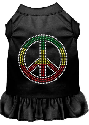 Rhinestone Rasta Peace Dress Black 4x
