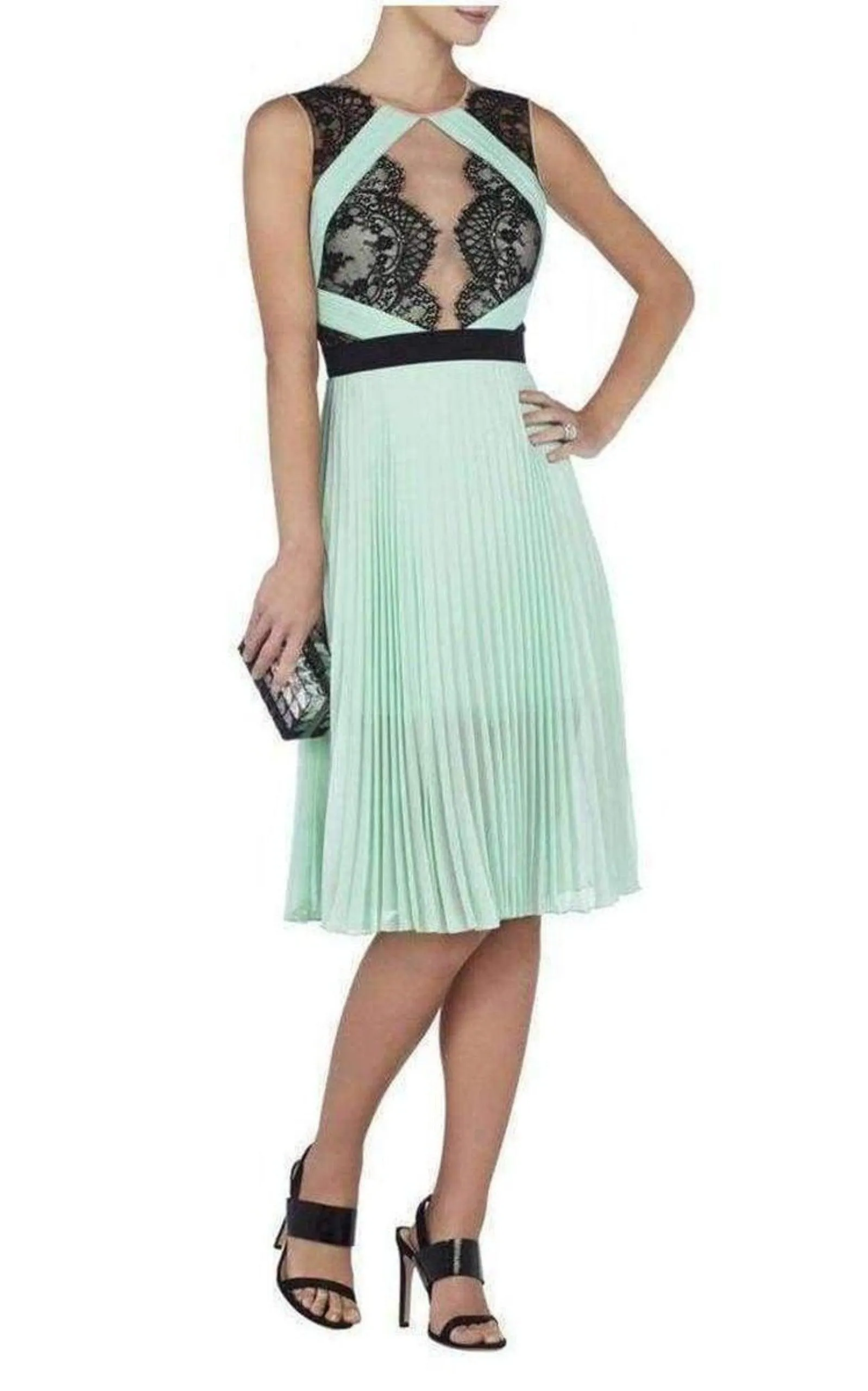 Scalloped Edge Pleated Dress