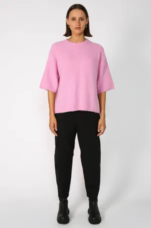 scanner ribbed tee sweater / candy floss pink