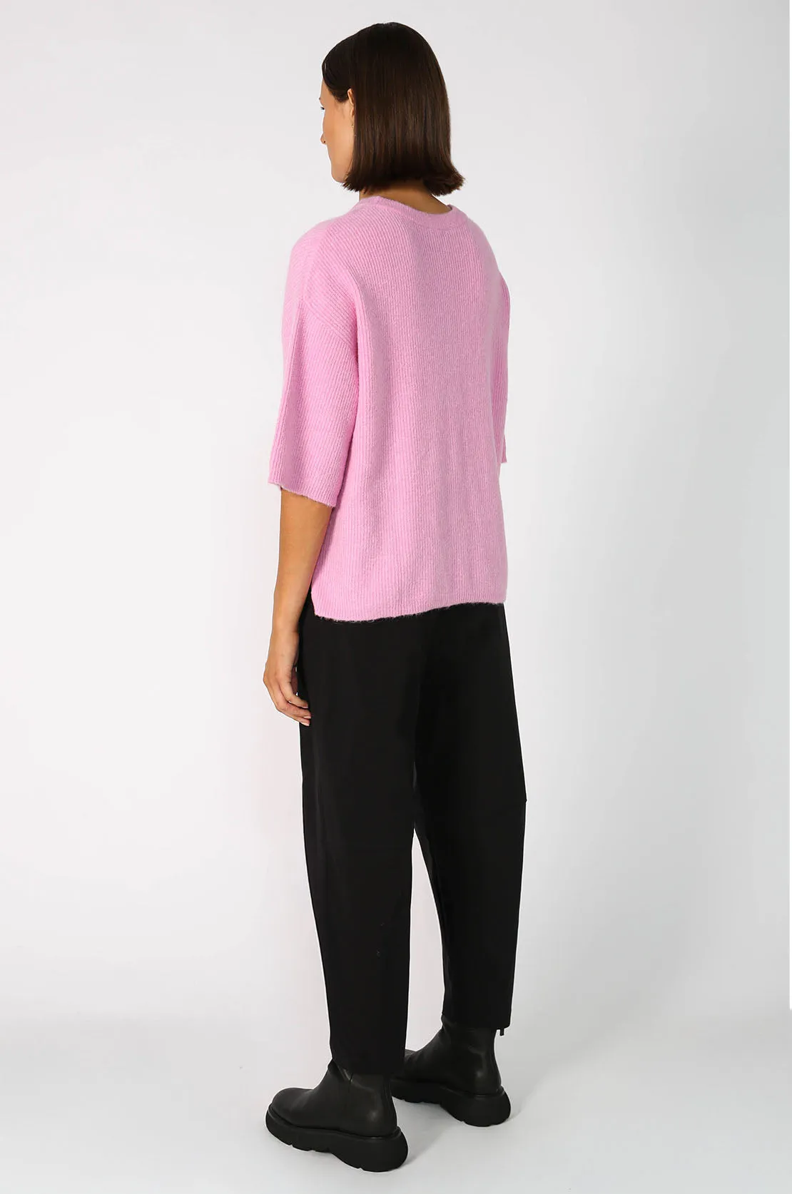 scanner ribbed tee sweater / candy floss pink