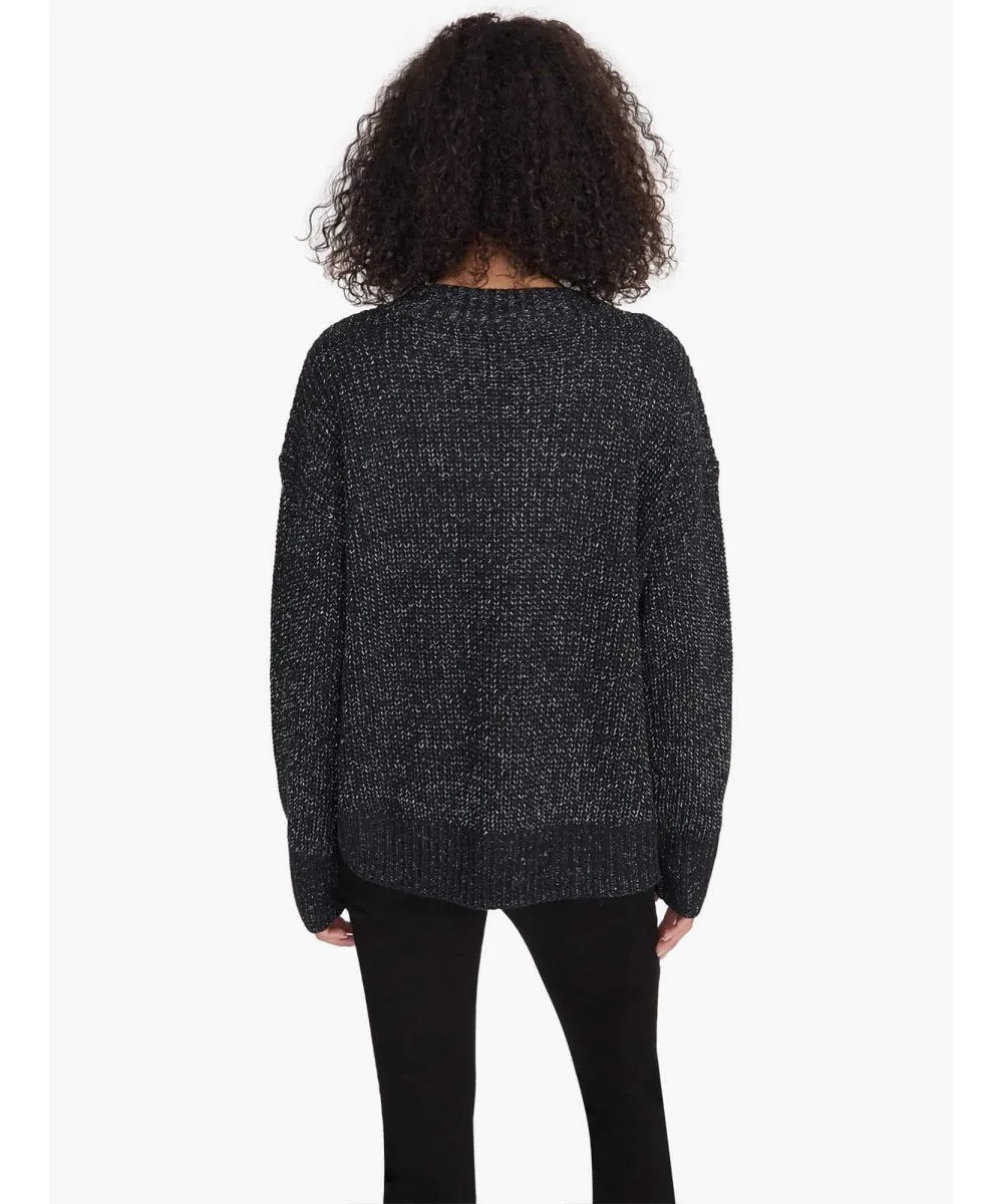 Shine On Sweater Black Silver Lurex
