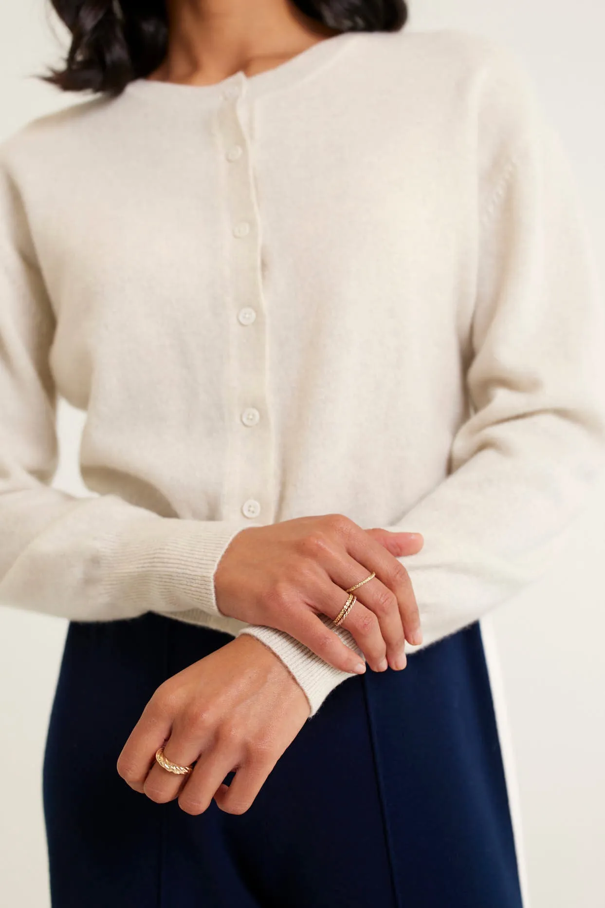 Sophia Cashmere Cardi In Chiffon