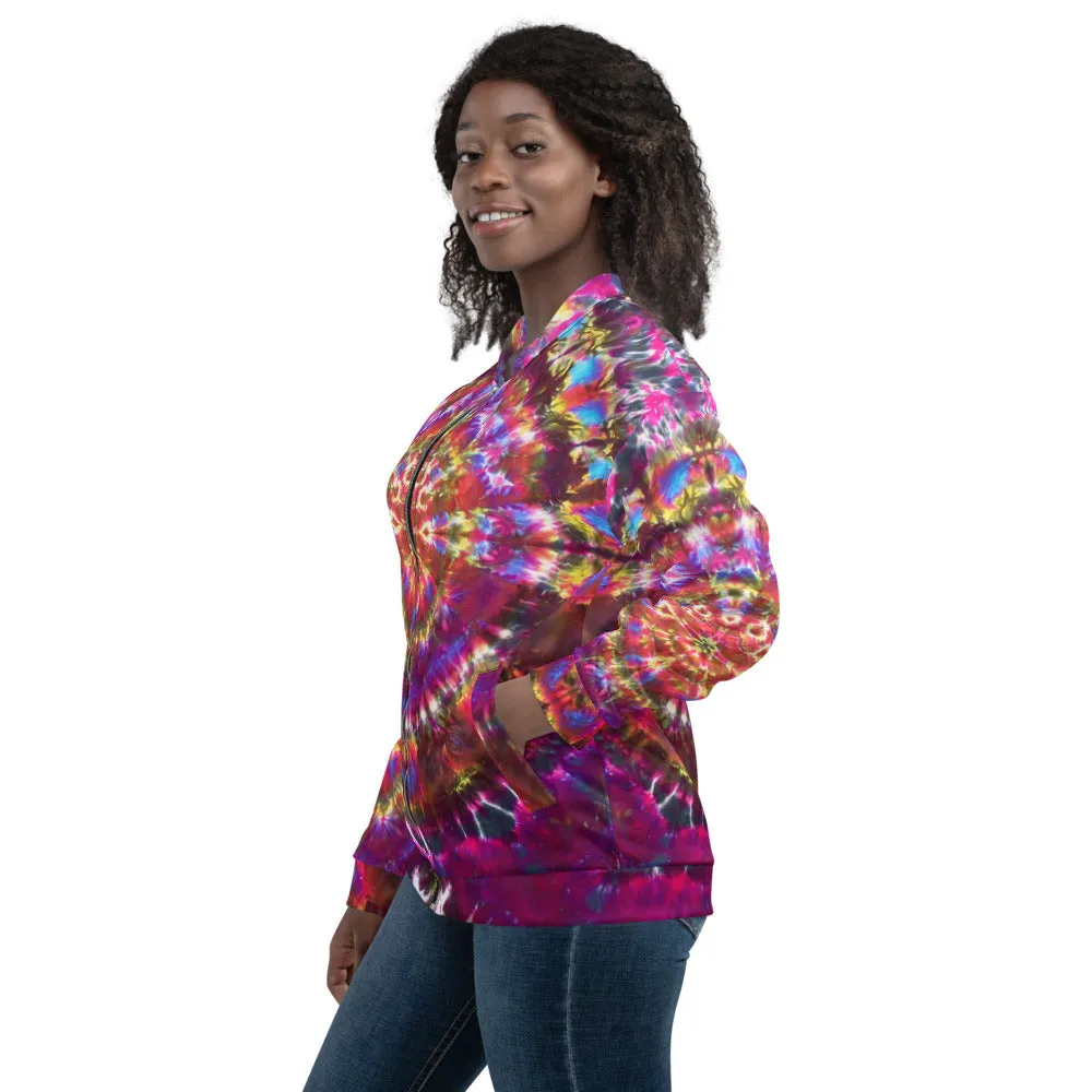 'Transcendant Orchidaceae' Unisex Bomber Jacket (Polyester)