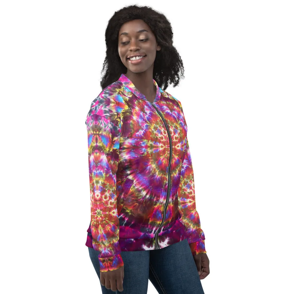 'Transcendant Orchidaceae' Unisex Bomber Jacket (Polyester)