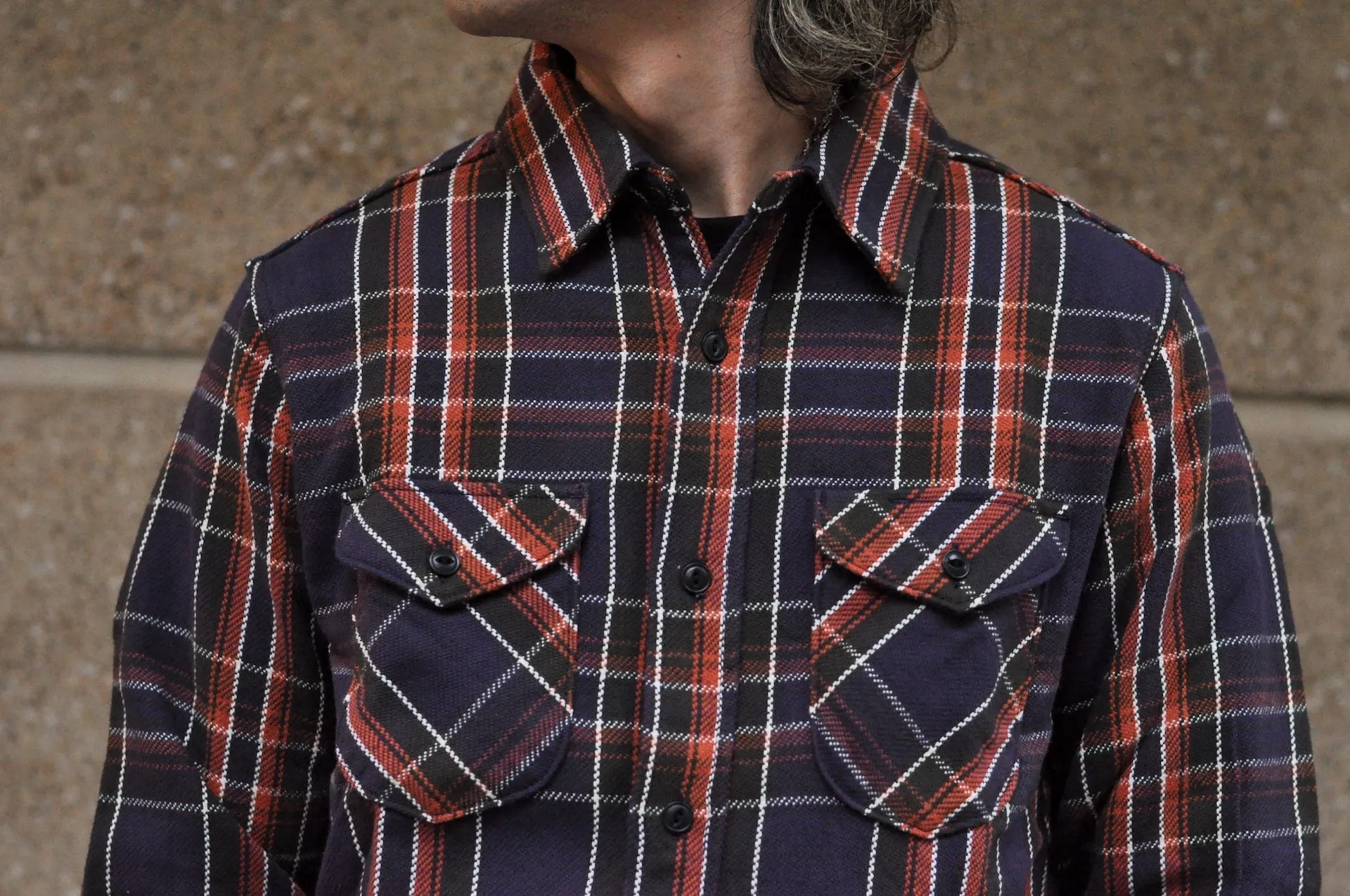 UES 14oz Heavyweight Selvage Flannel Workshirt (Midnight Hike)