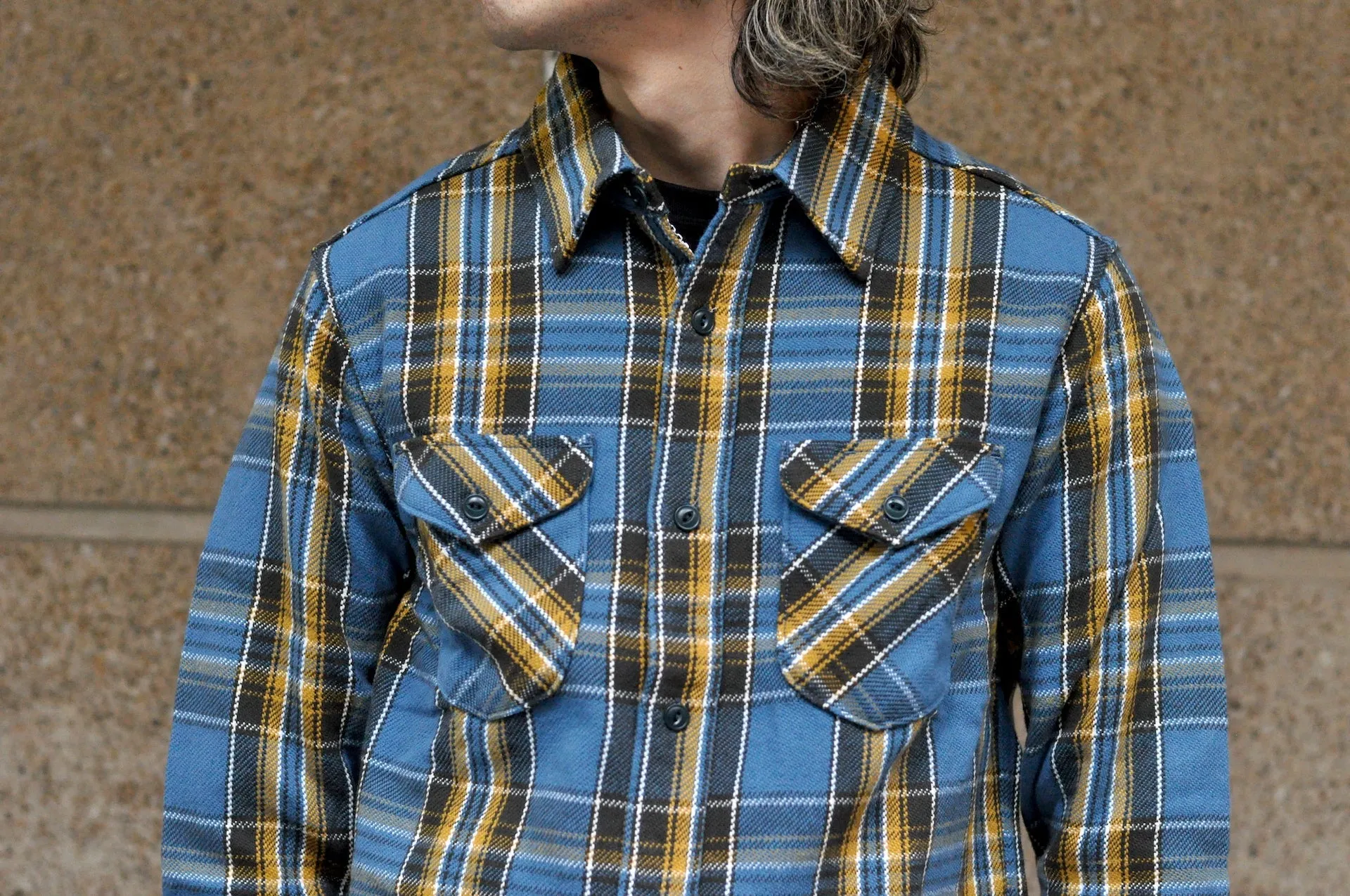 UES 14oz Heavyweight Selvage Flannel Workshirt (Stormy Sky)