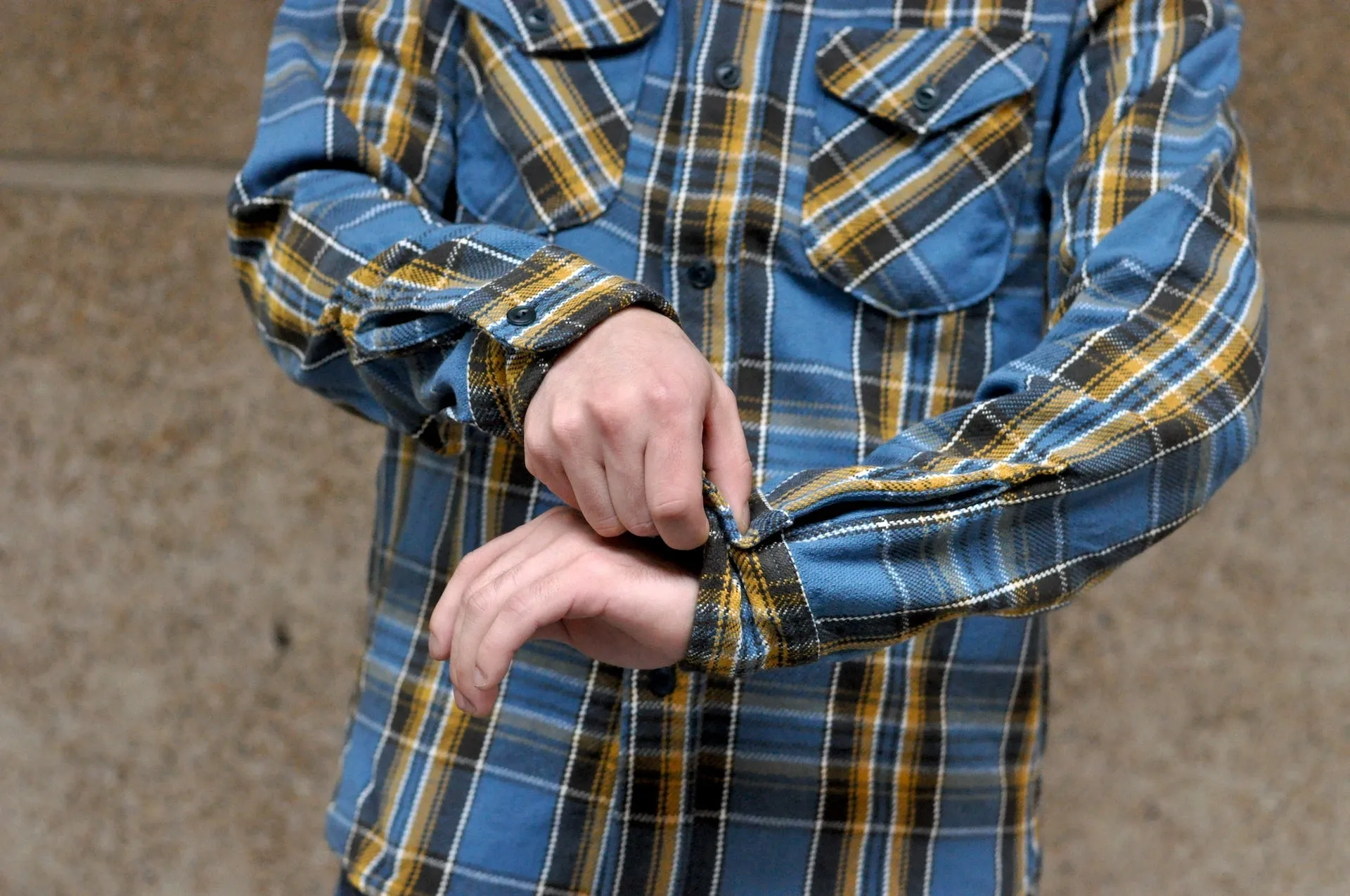 UES 14oz Heavyweight Selvage Flannel Workshirt (Stormy Sky)