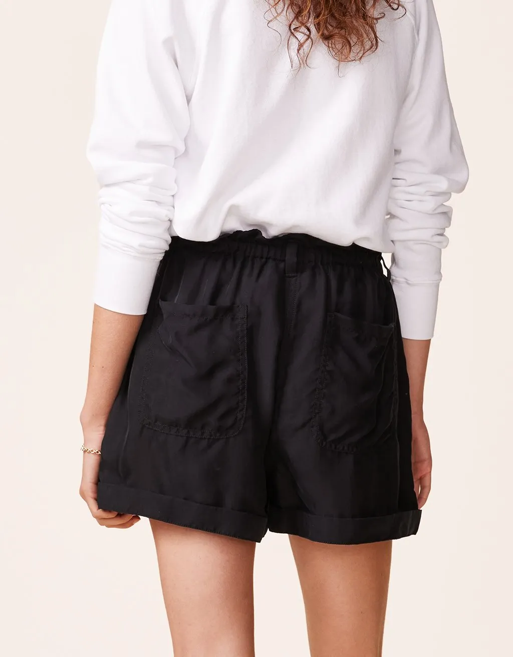 unsubscribed silk paperbag waist short