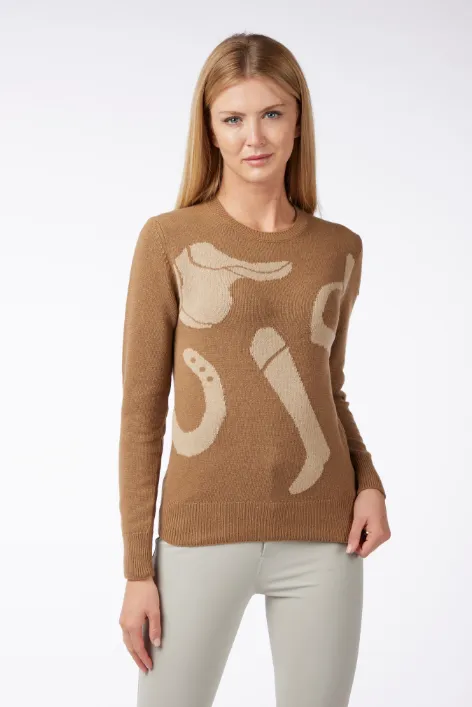 Vestrum Ladies Bergerac Knitwear Round Neck Corten/Beige