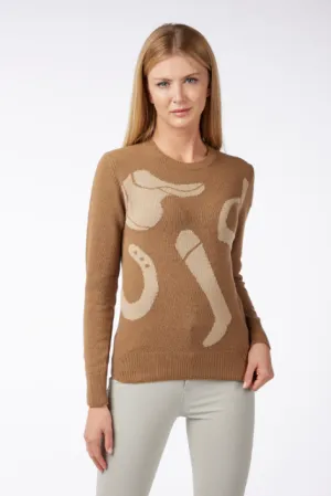 Vestrum Ladies Bergerac Knitwear Round Neck Corten/Beige