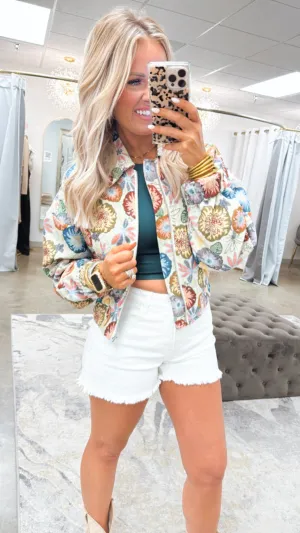 Vintage Vibes Cropped Floral Jacket