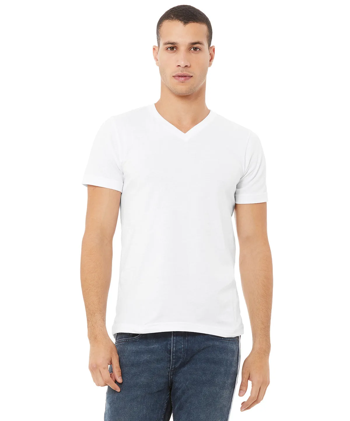 White - Unisex Jersey v-neck t-shirt