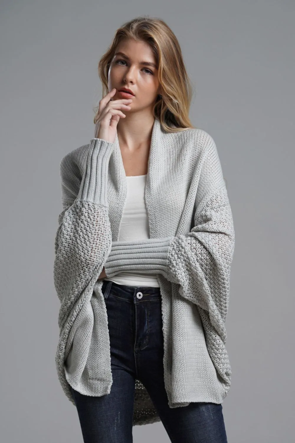 Women's Cardigan with Dolman Sleeves